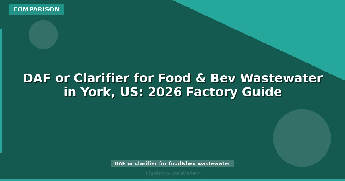 DAF or Clarifier for Food & Bev Wastewater in York, US: 2026 Factory Guide