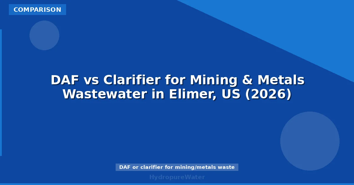 DAF vs Clarifier for Mining & Metals Wastewater in Elimer, US (2026)