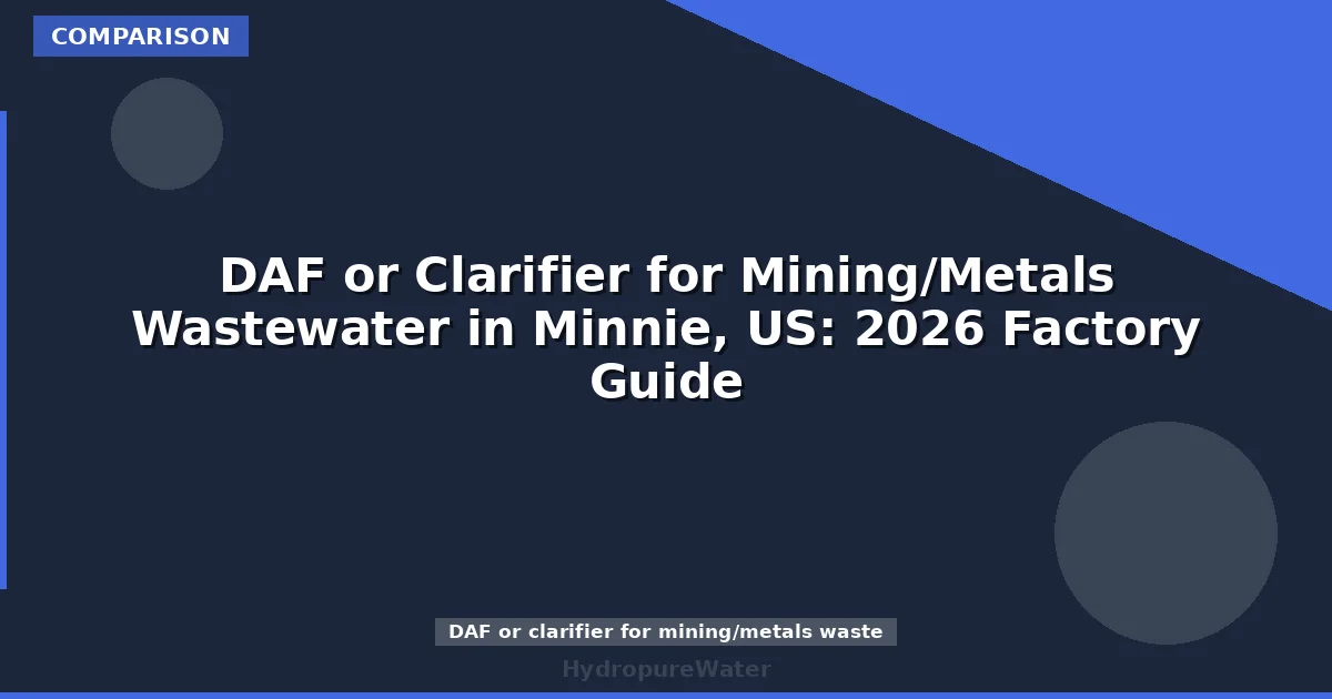 DAF or Clarifier for Mining/Metals Wastewater in Minnie, US: 2026 Factory Guide