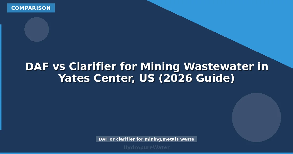 DAF vs Clarifier for Mining Wastewater in Yates Center, US (2026 Guide)