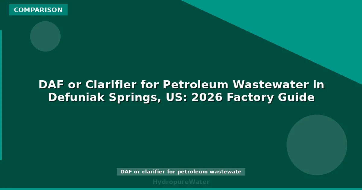 DAF ou décanteur pour les eaux usées pétrolières à Defuniak Springs, États-Unis : guide usines 2026