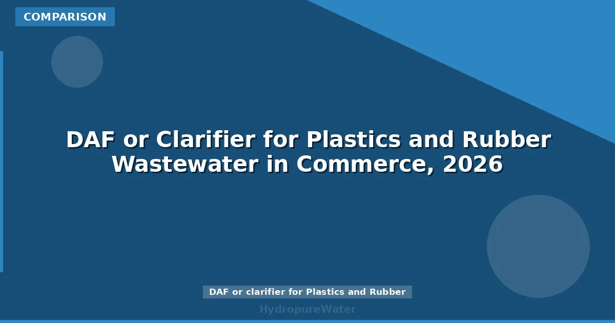 DAF or Clarifier for Plastics and Rubber Wastewater in Commerce, 2026