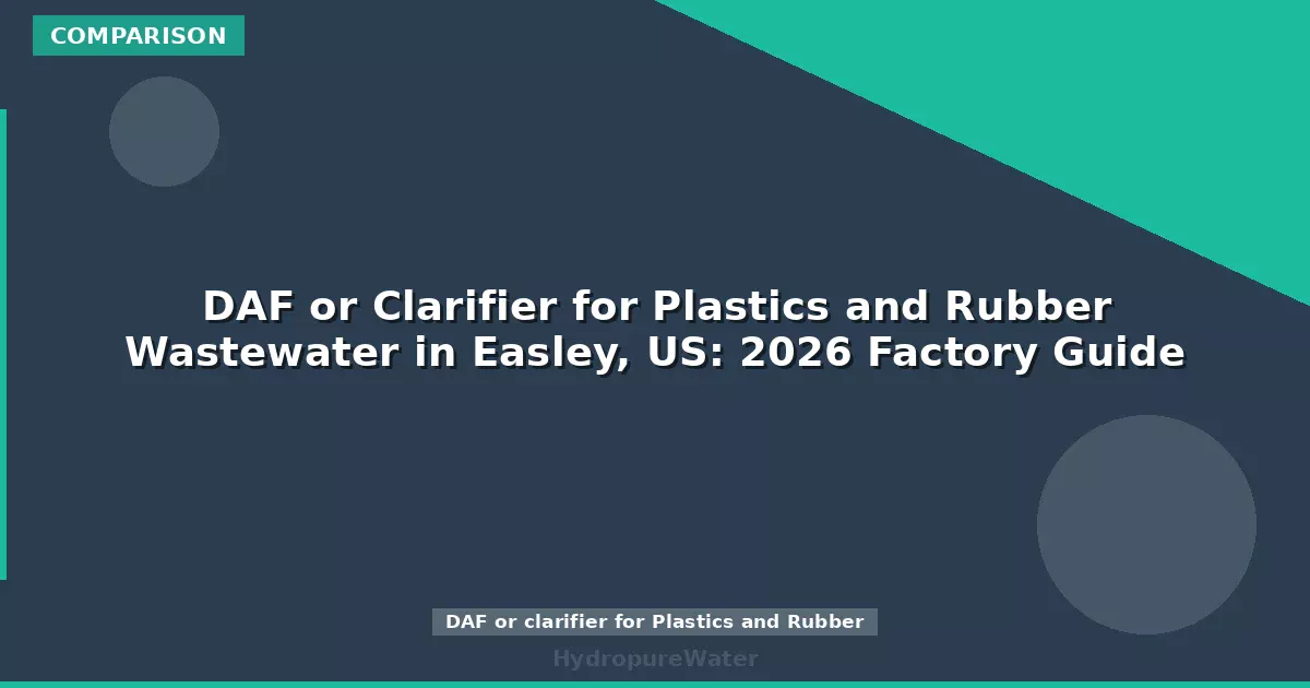 DAF or Clarifier for Plastics and Rubber Wastewater in Easley, US: 2026 Factory Guide