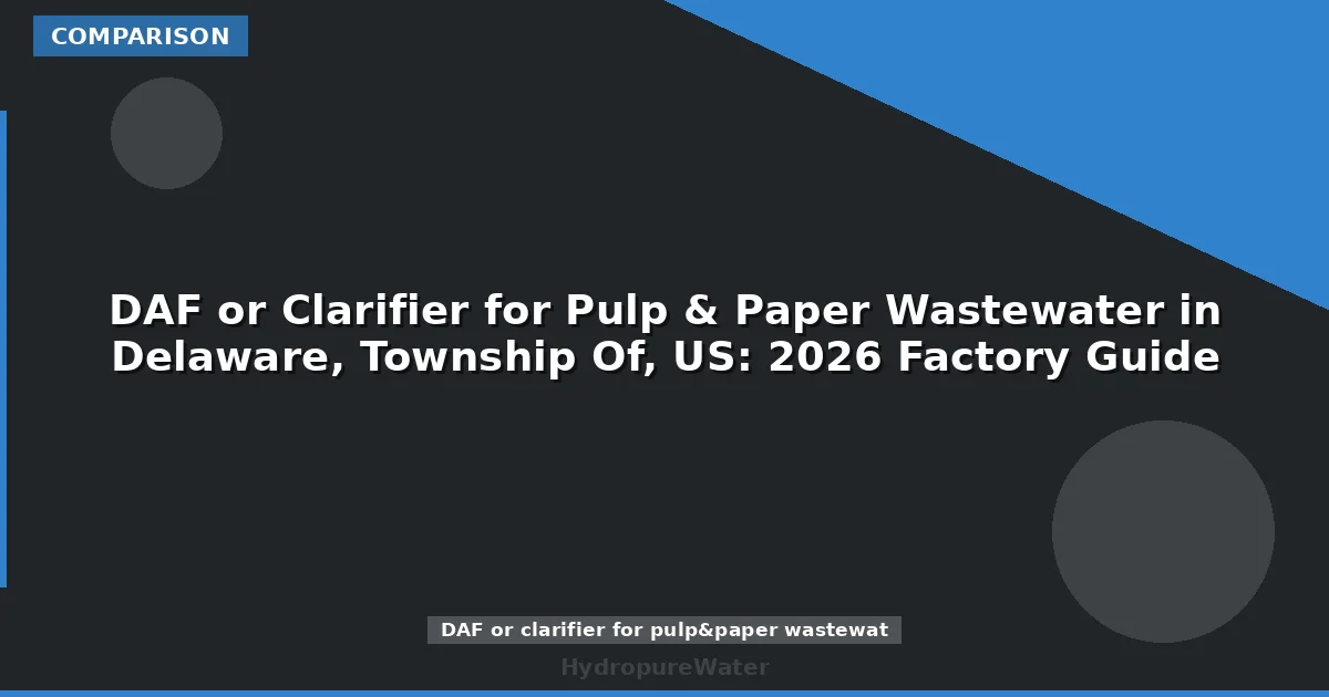 DAF or Clarifier for Pulp & Paper Wastewater in Delaware, Township Of, US: 2026 Factory Guide