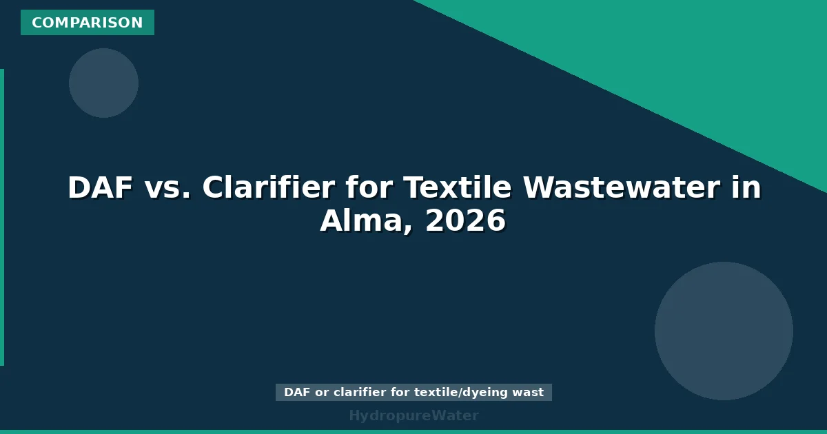 DAF vs. Clarifier for Textile Wastewater in Alma, 2026