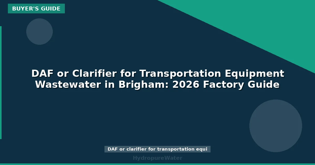 DAF or Clarifier for Transportation Equipment Wastewater in Brigham: 2026 Factory Guide