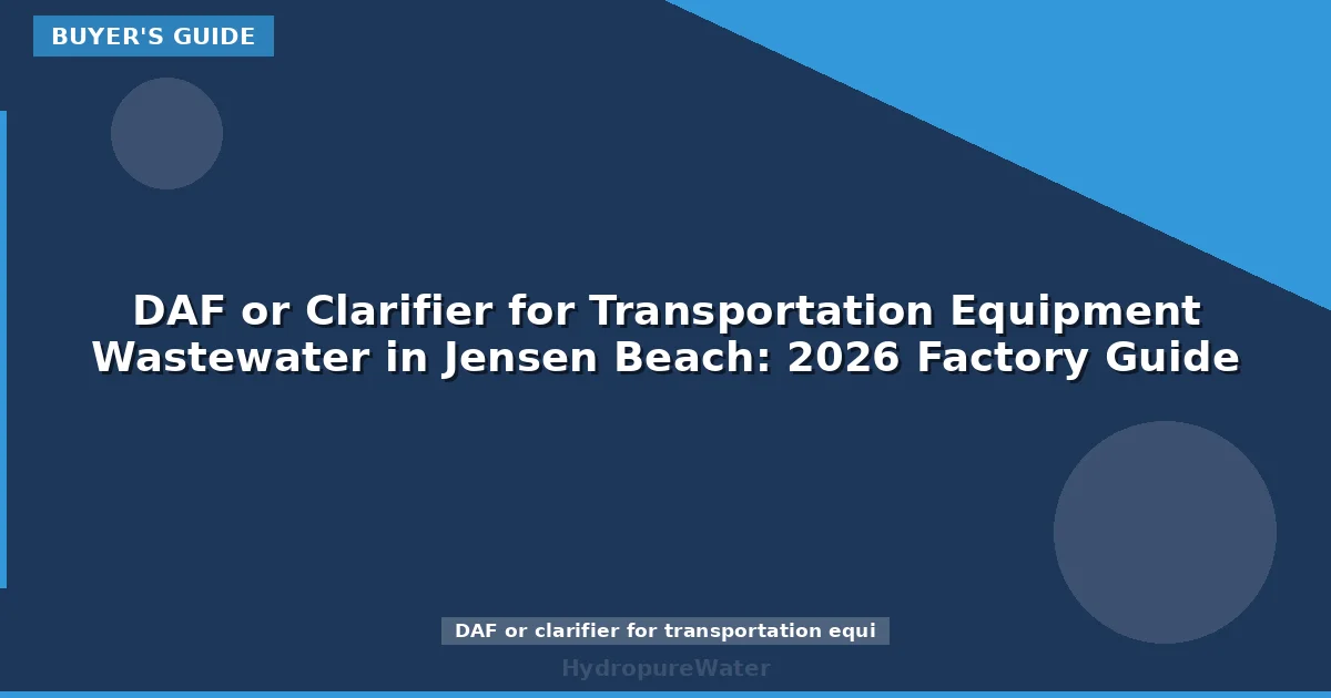 DAF or Clarifier for Transportation Equipment Wastewater in Jensen Beach: 2026 Factory Guide
