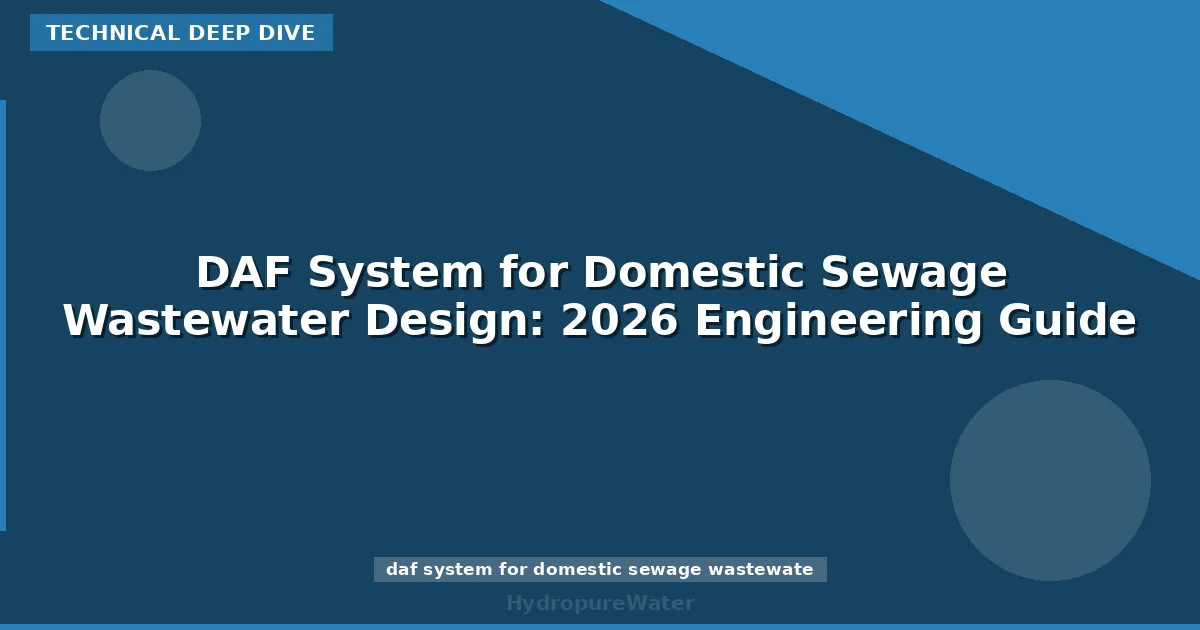 DAF System for Domestic Sewage Wastewater Design: 2026 Engineering Guide
