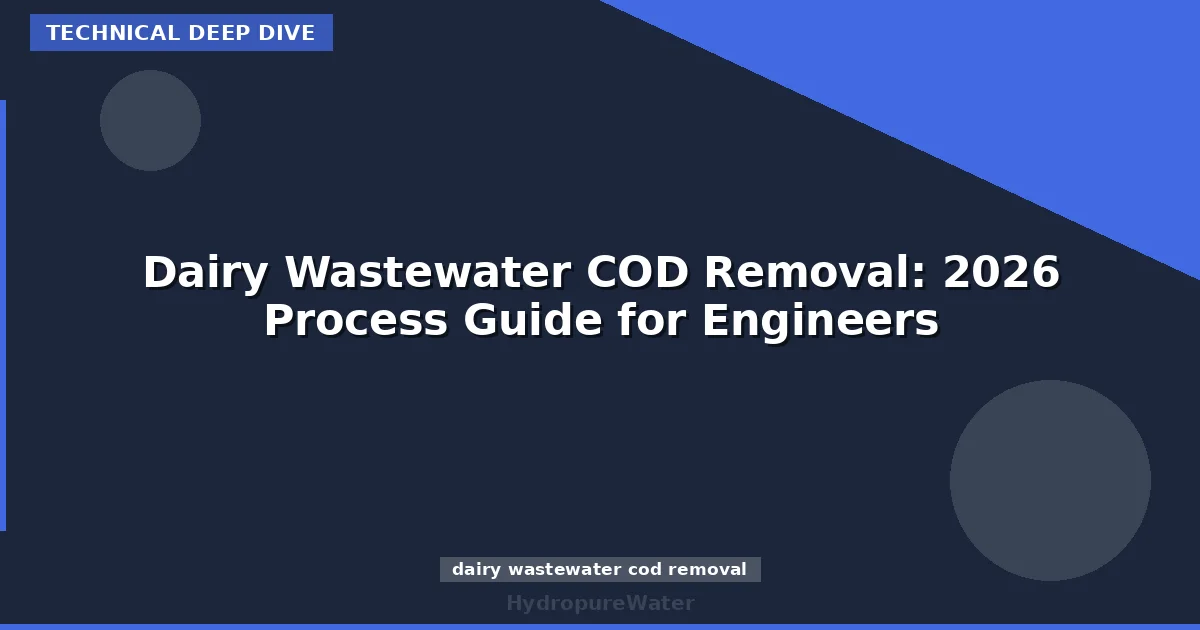 Dairy Wastewater COD Removal: 2026 Process Guide for Engineers