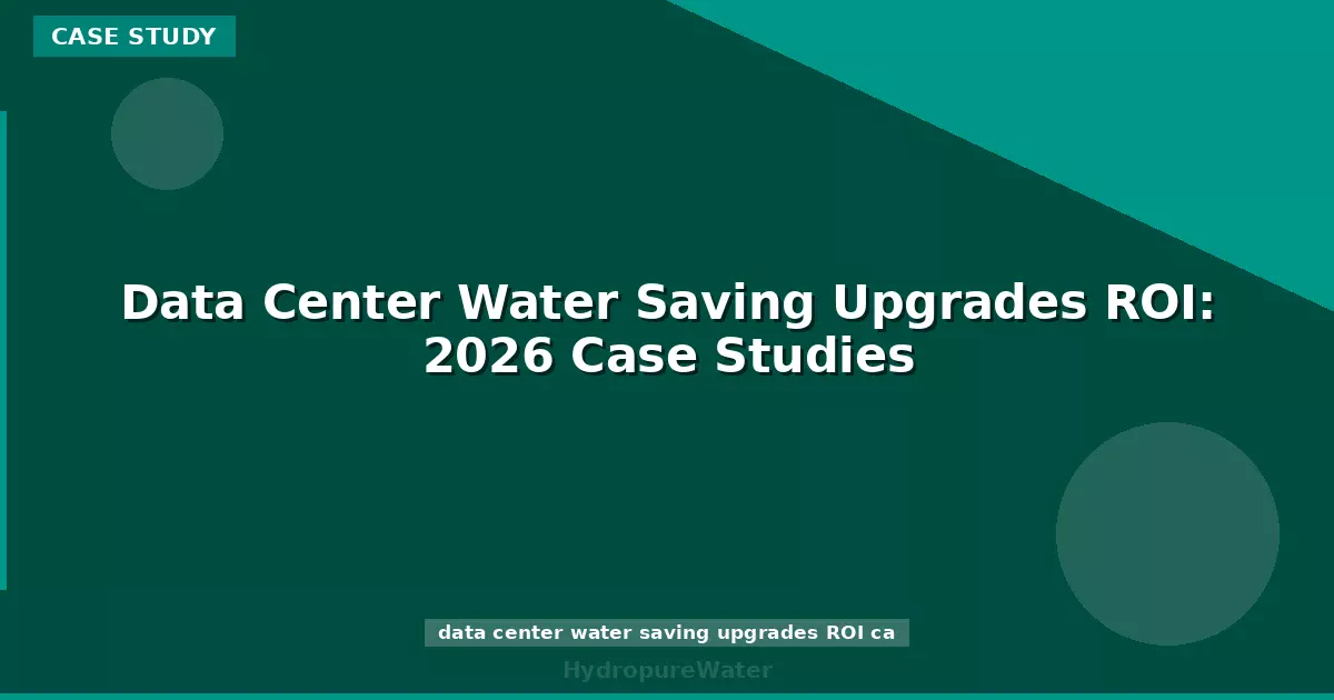 Data Center Water Saving Upgrades ROI: 2026 Case Studies