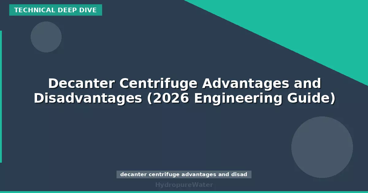 Decanter Centrifuge Advantages and Disadvantages (2026 Engineering Guide)