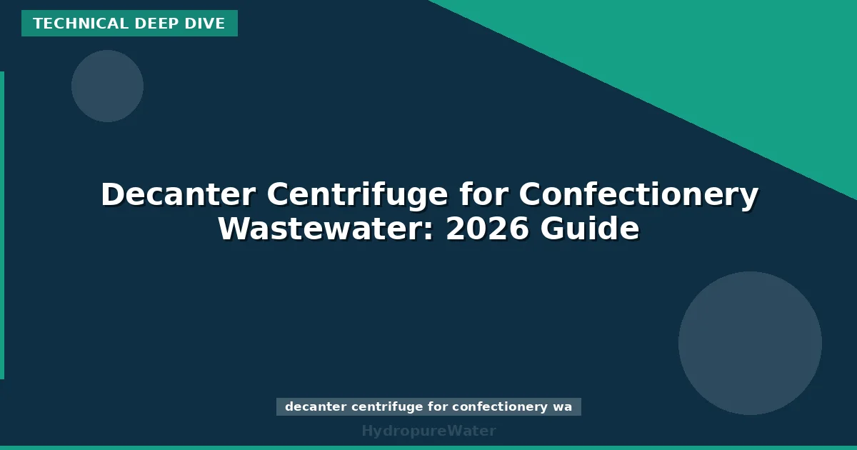 Decanter Centrifuge for Confectionery Wastewater: 2026 Guide