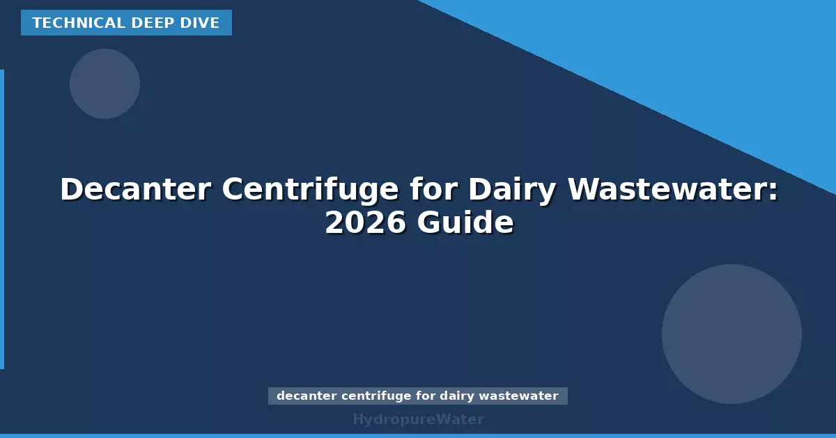 Decanter Centrifuge for Dairy Wastewater: 2026 Guide