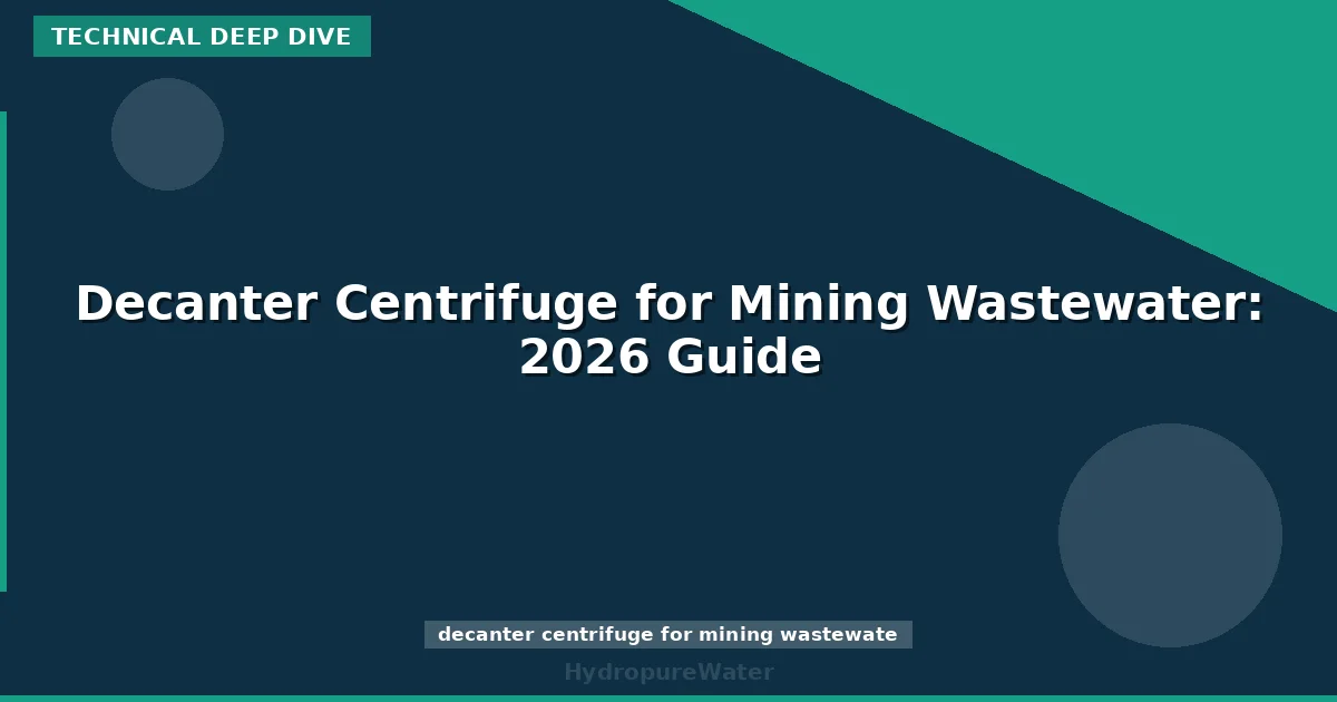 Decanter Centrifuge for Mining Wastewater: 2026 Guide