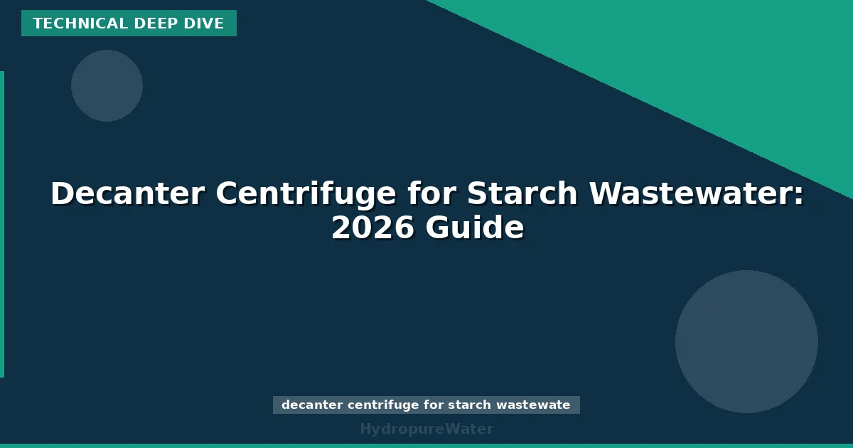 Decanter Centrifuge for Starch Wastewater: 2026 Guide
