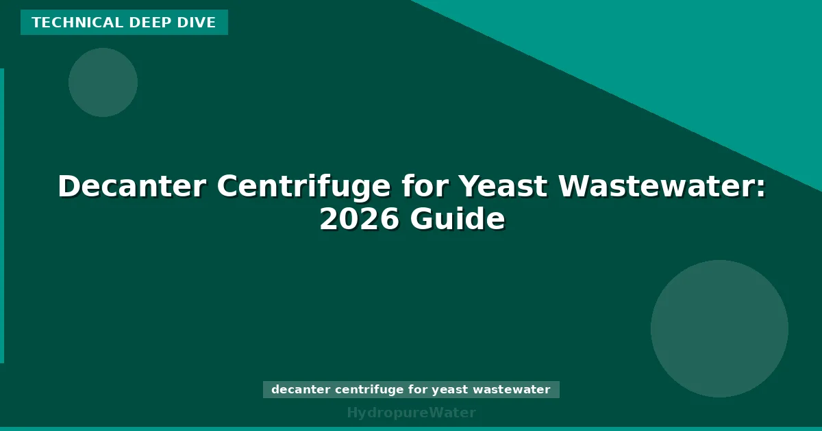 Decanter Centrifuge for Yeast Wastewater: 2026 Guide
