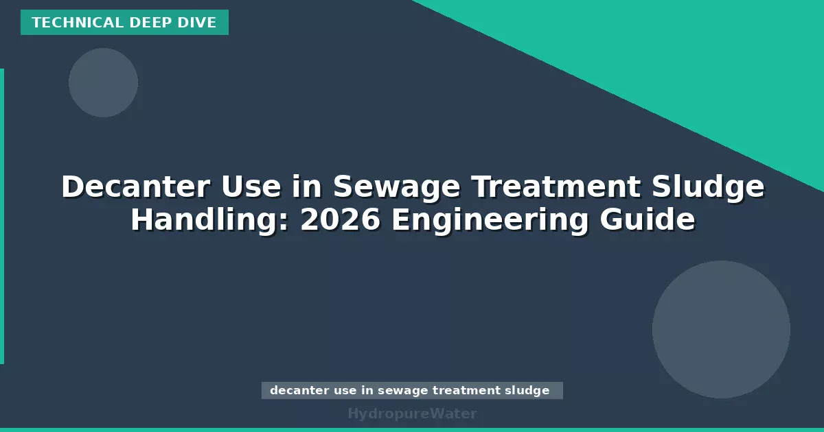 Decanter Use in Sewage Treatment Sludge Handling: 2026 Engineering Guide