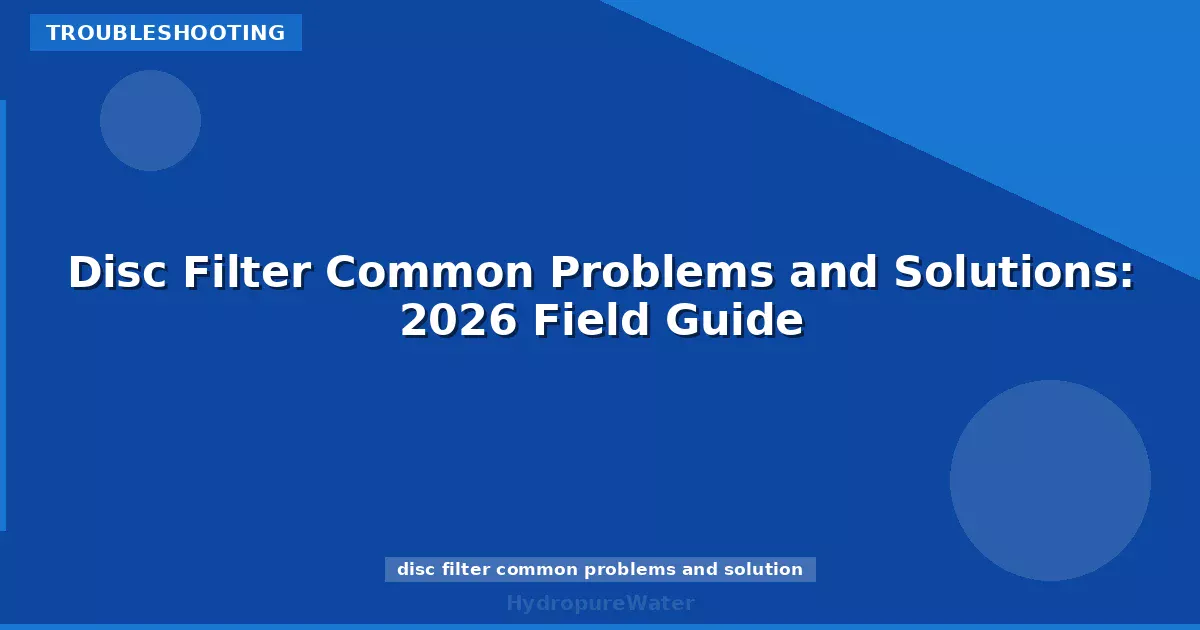 Disc Filter Common Problems and Solutions: 2026 Field Guide