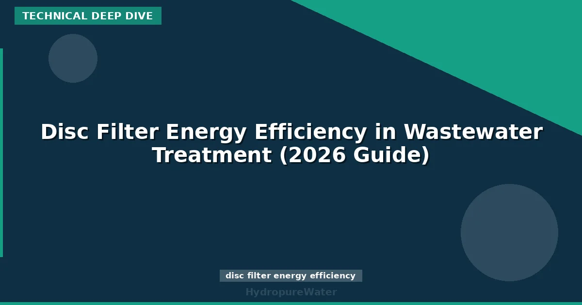 Disc Filter Energy Efficiency in Wastewater Treatment (2026 Guide)