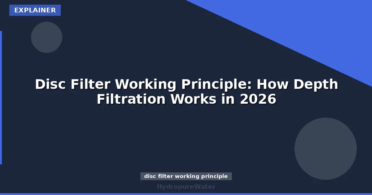 Disc Filter Working Principle: How Depth Filtration Works in 2026