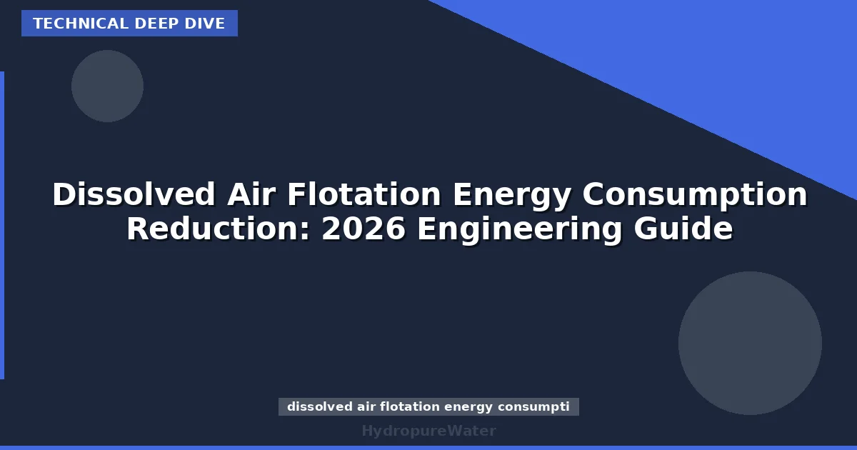 Dissolved Air Flotation Energy Consumption Reduction: 2026 Engineering Guide