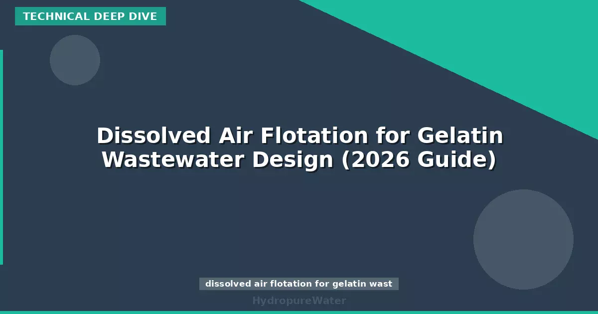 Dissolved Air Flotation for Gelatin Wastewater Design (2026 Guide)