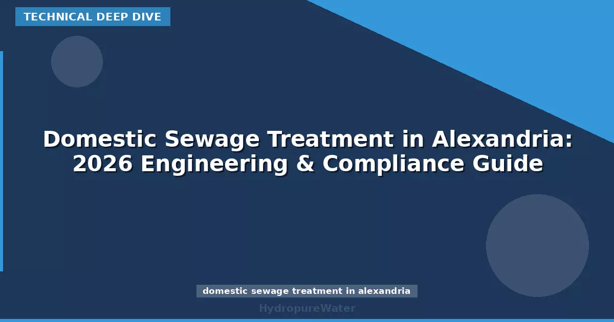 Domestic Sewage Treatment in Alexandria: 2026 Engineering & Compliance Guide
