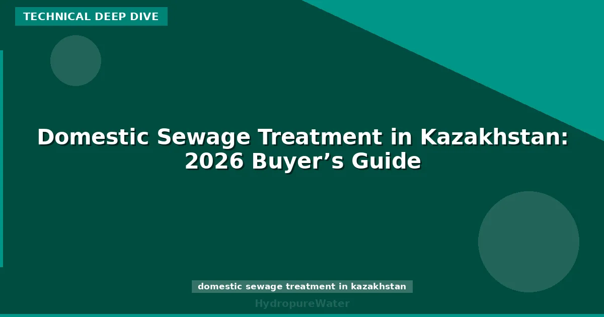 Domestic Sewage Treatment in Kazakhstan: 2026 Buyer’s Guide