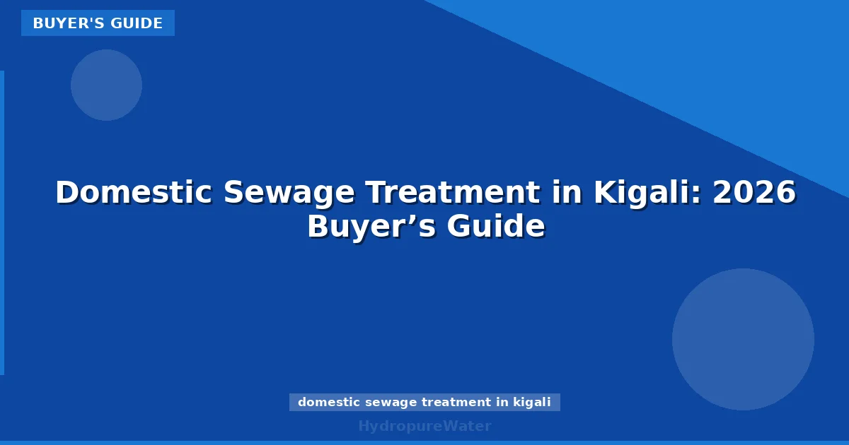 Domestic Sewage Treatment in Kigali: 2026 Buyer’s Guide