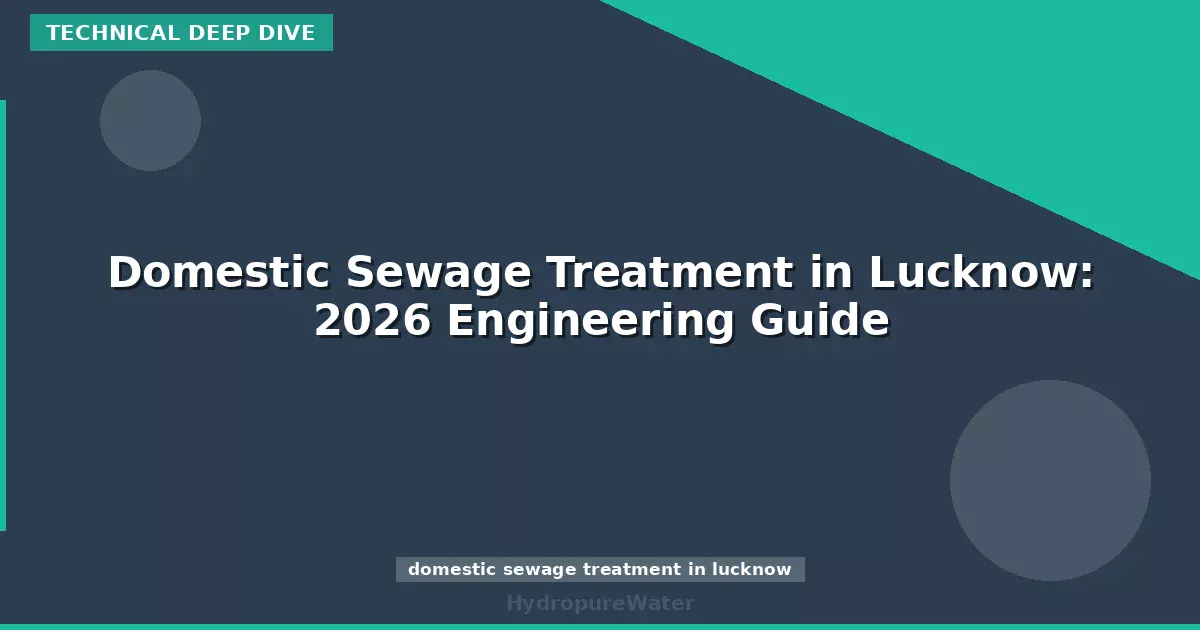 Domestic Sewage Treatment in Lucknow: 2026 Engineering Guide