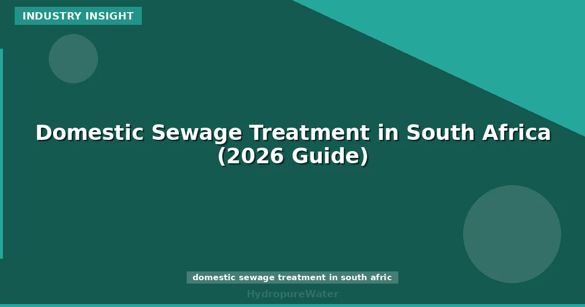 Domestic Sewage Treatment in South Africa (2026 Guide)