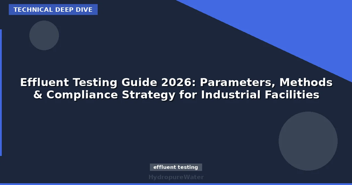 Effluent Testing Guide 2026: Parameters, Methods & Compliance Strategy for Industrial Facilities