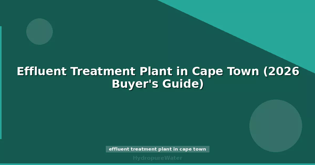 Effluent Treatment Plant in Cape Town (2026 Buyer's Guide)