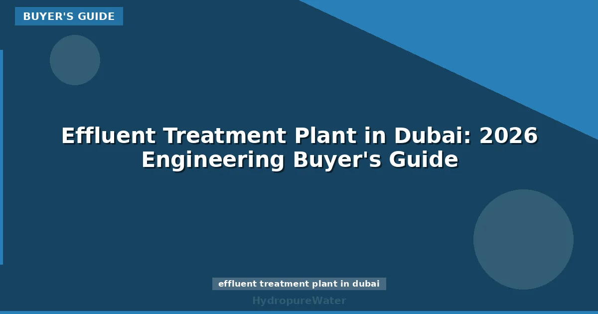 Effluent Treatment Plant in Dubai: 2026 Engineering Buyer's Guide