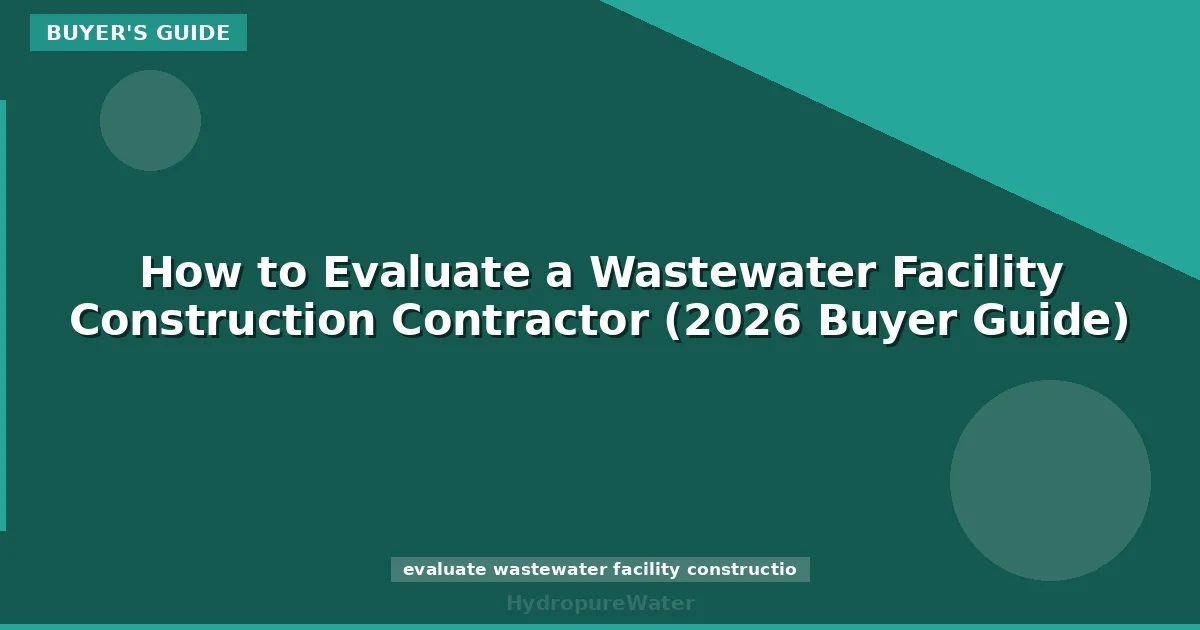 How to Evaluate a Wastewater Facility Construction Contractor (2026 Buyer Guide)