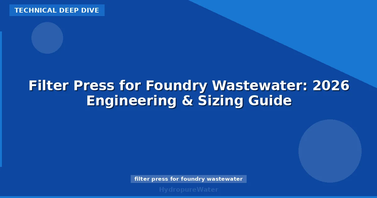 Filter Press for Foundry Wastewater: 2026 Engineering & Sizing Guide