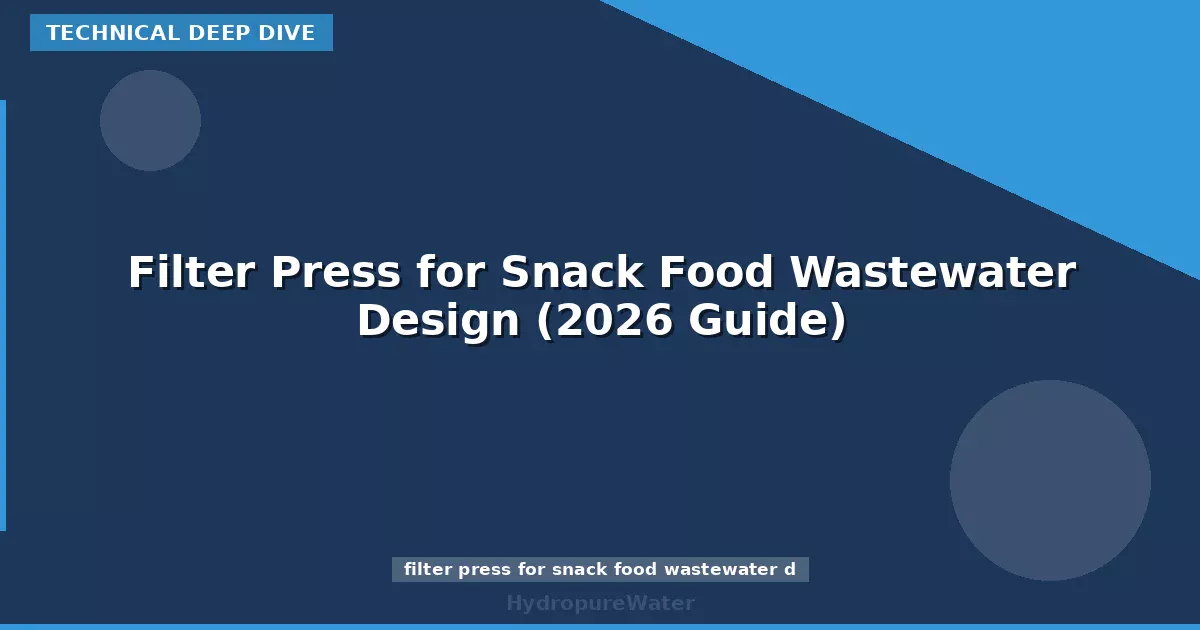 Filter Press for Snack Food Wastewater Design (2026 Guide)