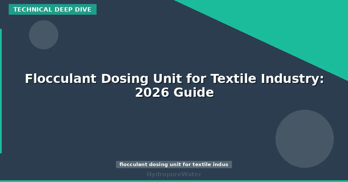 Flocculant Dosing Unit for Textile Industry: 2026 Guide