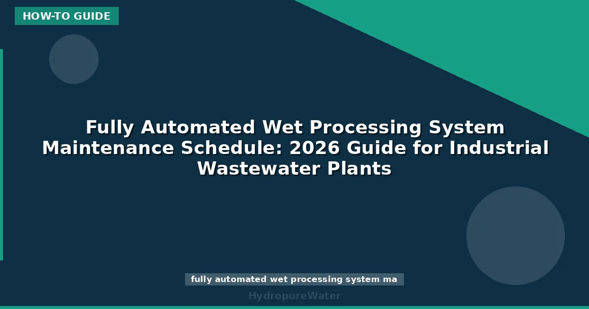 Fully Automated Wet Processing System Maintenance Schedule: 2026 Guide for Industrial Wastewater Plants