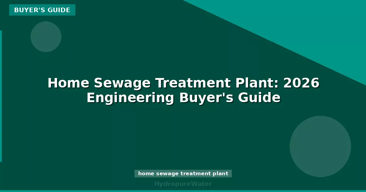 Home Sewage Treatment Plant: 2026 Engineering Buyer's Guide