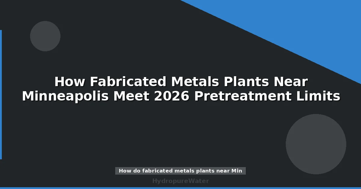 How Fabricated Metals Plants Near Minneapolis Meet 2026 Pretreatment Limits