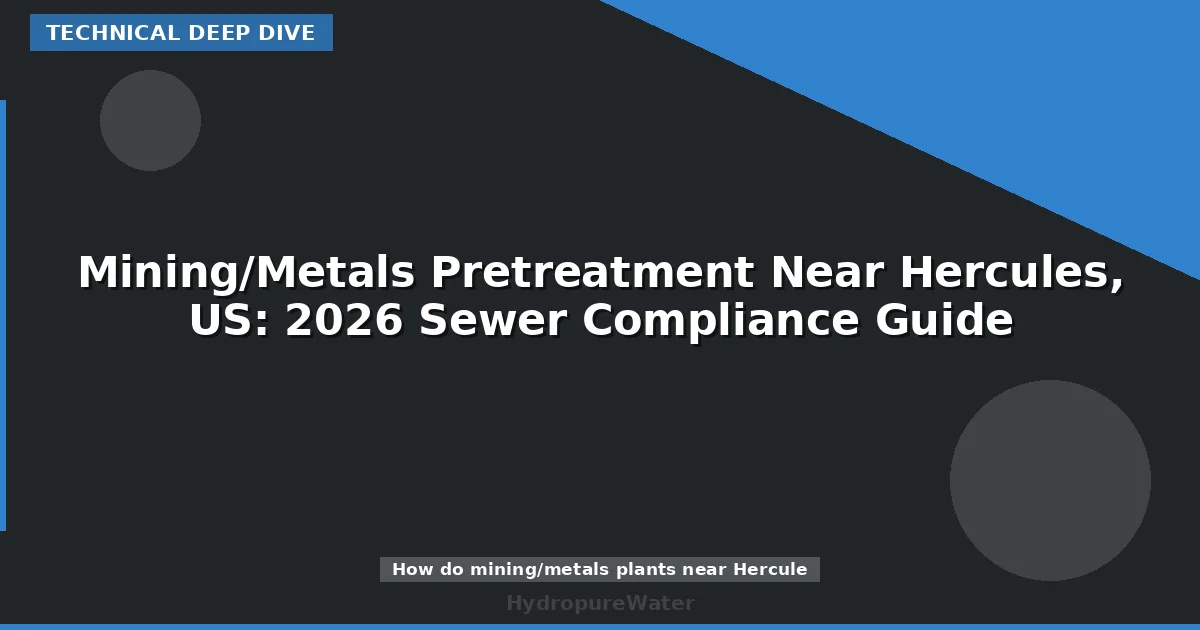 Mining/Metals Pretreatment Near Hercules, US: 2026 Sewer Compliance Guide