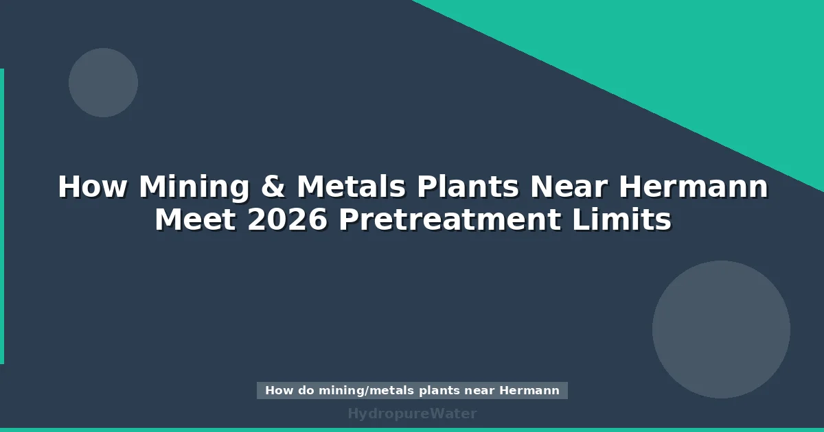 How Mining & Metals Plants Near Hermann Meet 2026 Pretreatment Limits