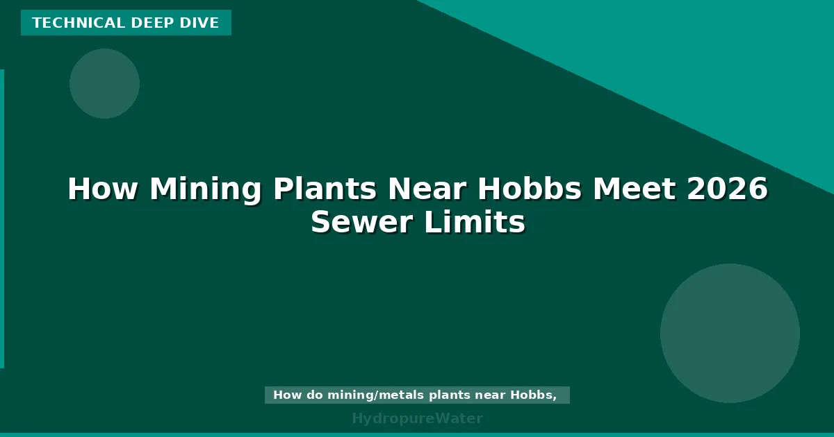 How Mining Plants Near Hobbs Meet 2026 Sewer Limits