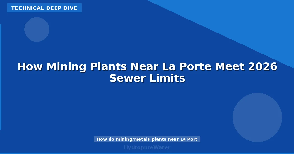 How Mining Plants Near La Porte Meet 2026 Sewer Limits