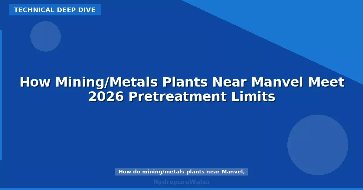 How Mining/Metals Plants Near Manvel Meet 2026 Pretreatment Limits