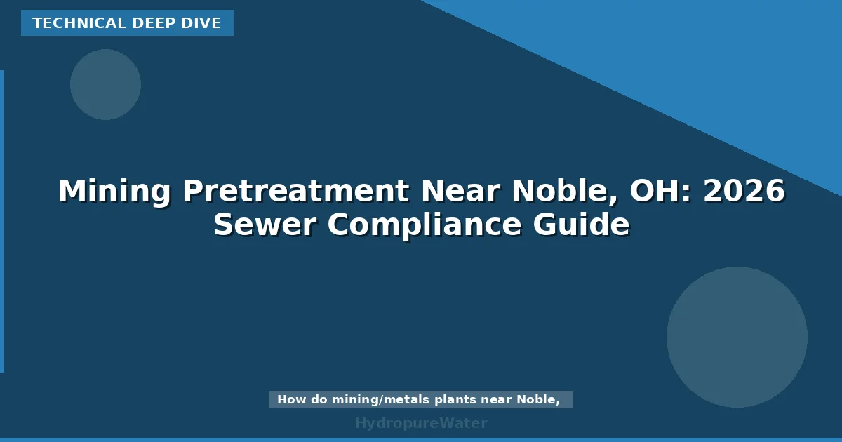 Mining Pretreatment Near Noble, OH: 2026 Sewer Compliance Guide