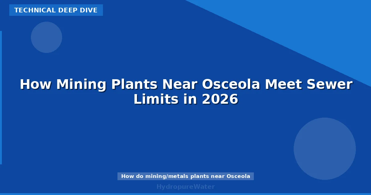 How Mining Plants Near Osceola Meet Sewer Limits in 2026