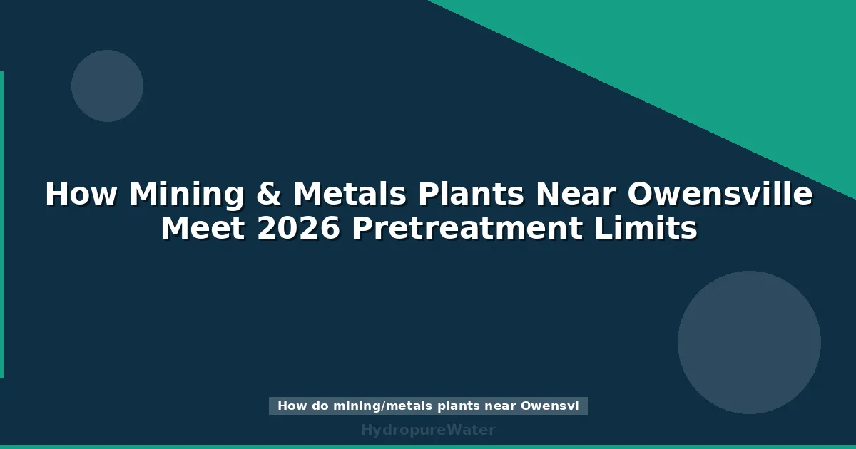How Mining & Metals Plants Near Owensville Meet 2026 Pretreatment Limits