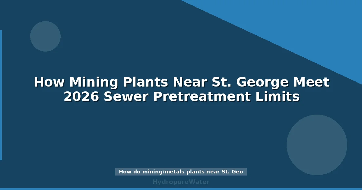 How Mining Plants Near St. George Meet 2026 Sewer Pretreatment Limits